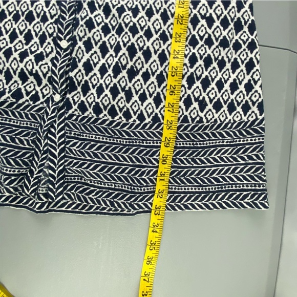 Ann Taylor Loft Beach navy white linen button front dress cover up wms sz medium - Picture 10 of 12